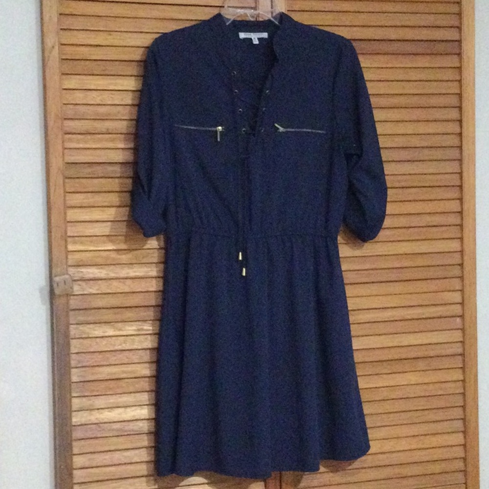 Stylish Navy Long Sleeve Dress